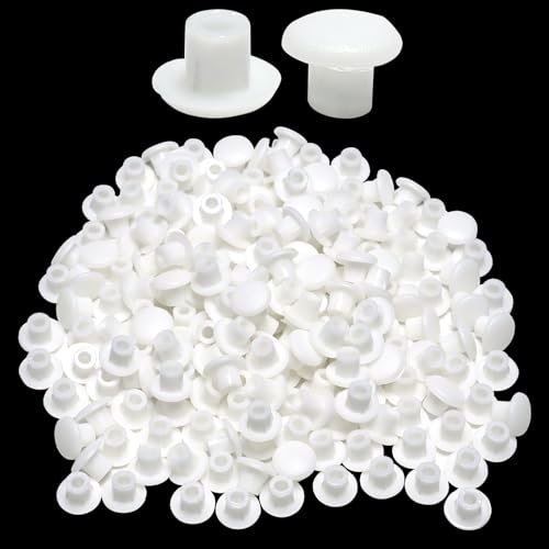 100Pcs 3/16 Inch Plastic Hole Plugs, Screw Cap Round Button Plugs - color: White, size: 100pcs*0.19"(5mm)