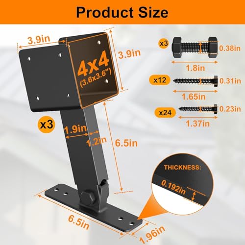 4x4 Heavy Duty Adjustable Angle Pergola Brackets Kit - color: C, size: 1pcs