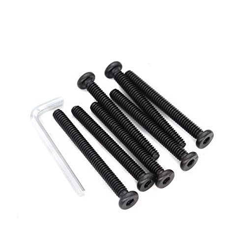 cSeao 12pcs Black 1/4-20 x 1-3/4" Socket Cap Screws Allen Head Bolts with One Hex Key - size: 1/4"-20 x 1-3/4" 12pcs