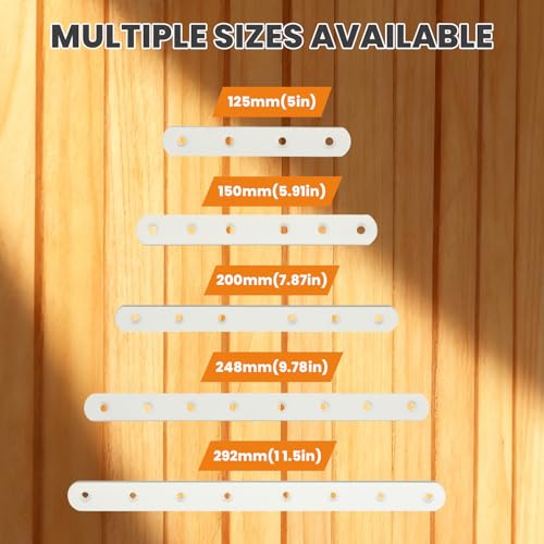 Alise Flat Bracket ,10 Inch White Mending Plate Flat Brace for Wood Shelves - color: White, size: 10 Inch