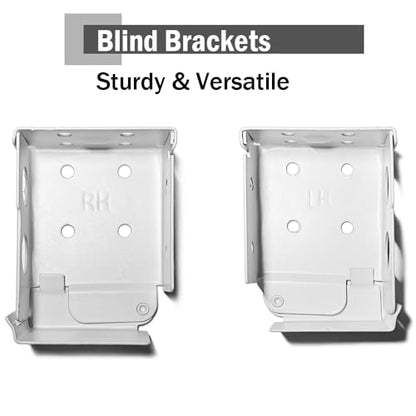 2pcs Mini Blind Brackets, Metal Window Blind Brackets, White Window Blinds Headrail Holder Bracket for Low Profile Blinds - size: 2-1/2x1-3/4inch