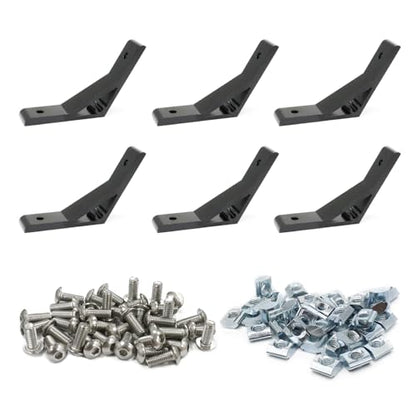 6Pcs 1010 120 Degree Angle Bracket 1" x 1" 10 Series Aluminum Extrusion 60deg Joint Connector Brace for Slot 60° Corner Joiner 120deg 1020 1 Inch Extruded Aluminium Profile - style: 6 set 120deg with m6