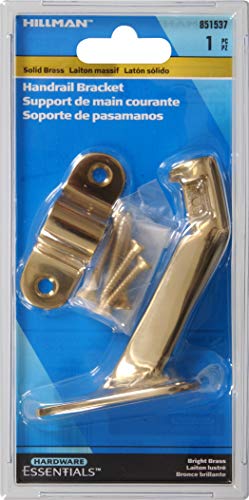 Hillman Handrail Bracket, 1 Pack, Bright Brass