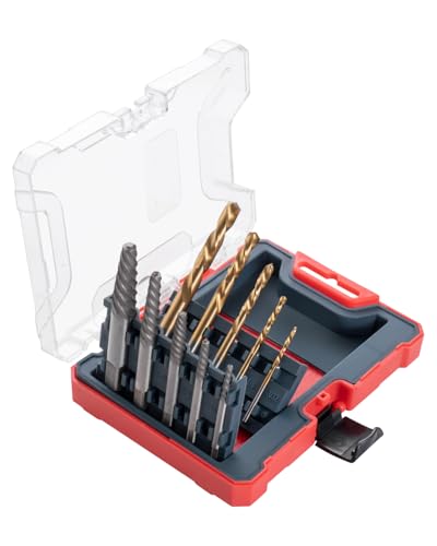 ROTATION 10-Piece HSS & CR-MO Screw Extractor & Left-Hand Drill Bit Set