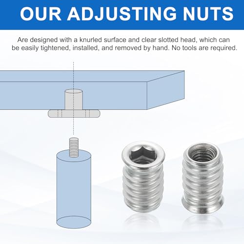 MECCANIXITY 4Pcs Threaded Inserts Nuts, M6x17mm Hex Socket Drive Nut Inserts for Wood - 304 Stainless Steel Screws Furniture Screw in Nuts Bolt Fastener Connector Wood - size: M6x17mm