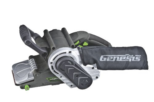 Genesis GBS321A Single Lever 3" x 21" Variable Speed Belt Sander with Adjustable Front Handle and Dust Collection Bag , Grey