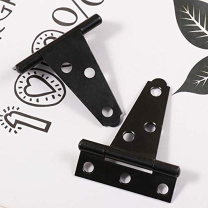 DOITOOL 2 Pcs 2 Inch T Hinges Black T-Strap Shed Barn Door Hinges
