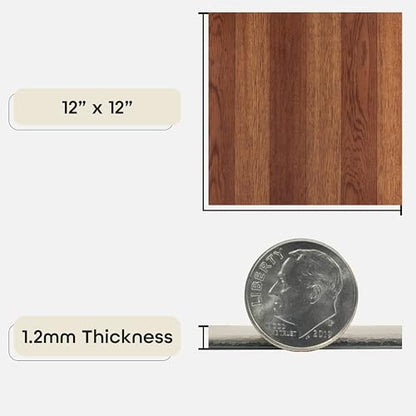 Nexus Peel & Stick Vinyl Floor Tiles, 20-Pack, 12 x 12 in, Oak - color: Medium Oak Plank-Look, style: Wood look