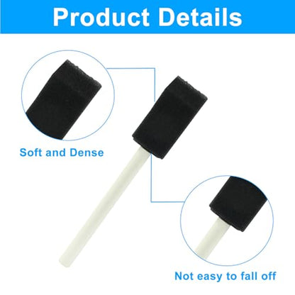 10 Pcs 1 Inch Foam Paint Brushes, Black