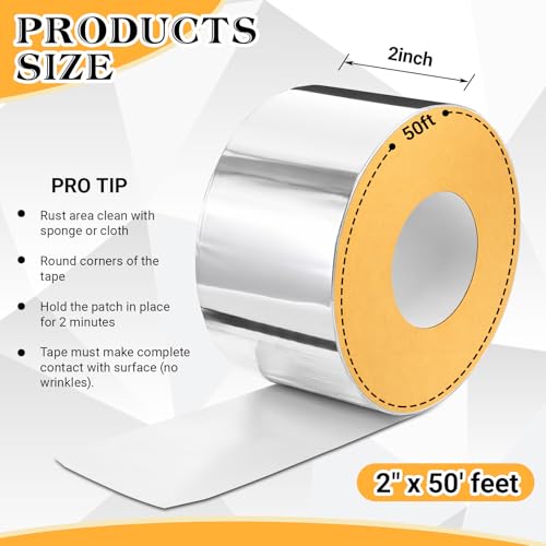 Pangda 2" x 50ft Butyl Tape, Aluminum Flashing Tape - size: 2" X 50ft