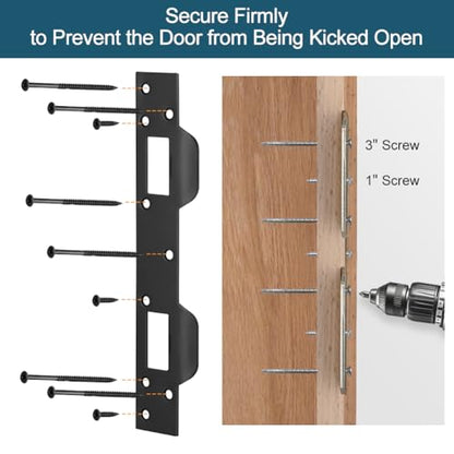 Door Latch Strike Plates Oil Rubbed Bronze, 2 Pack, Latch Striker - color: Oil Rubbed Bronze