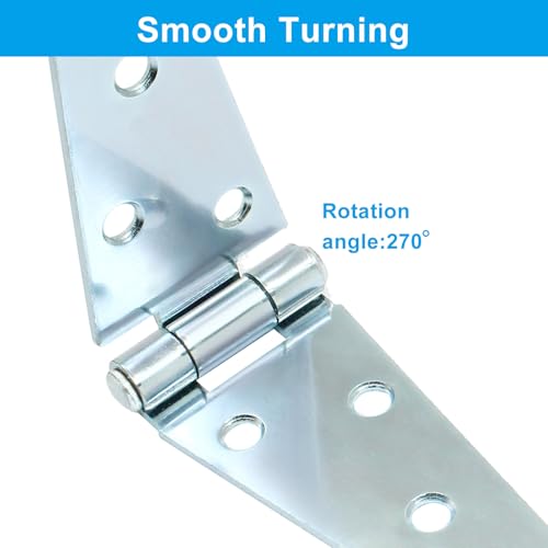 Hordion 2Pcs Strap Hinge Shed Door Hinges, 5 Inch Heavy Duty Gate Hinges - size: 5 Inch, 2Pcs