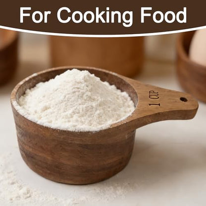Acacia Wooden Measuring Cups Set of 4, 4 Sizes