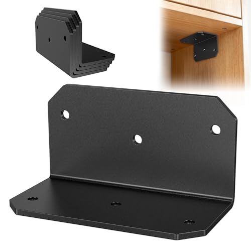 2x4 Inch 90 Degree Corner Bracket, 200 LBS, Black, 4 Pack - color: Black-4PCS