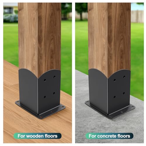 Post Base 4Pcs,4"x4"(Inner Size 3.6"x3.6") Fence Post Brackets - size: 4X4