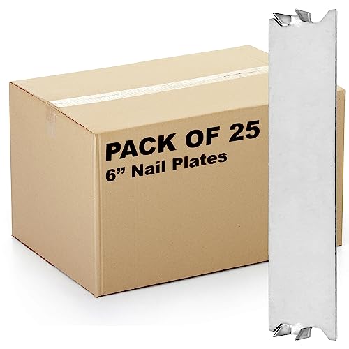 AP-12062, Safety Nail Plate for Wood Studs 16-Gauge Steel, 1.5 x 6 Inch, Protect Plumbing and Wiring, Sharp Pointed Prongs, Anti-Nail Protection Plate Shield, Made in USA