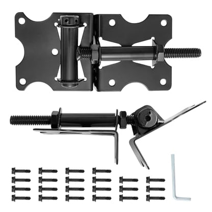 Self Closing Gate Hinges, Adjustable Fence Hinges, 2 Pack - style: Vinyl Gate