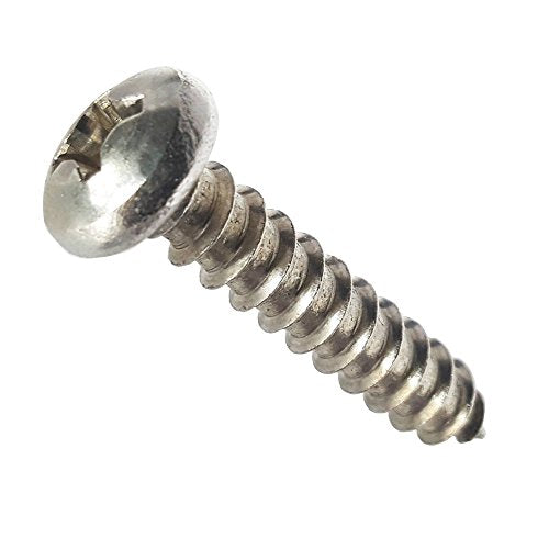 #8 x 1 Pan Head Sheet Metal Screws, Full Thread, Phillips Drive, Stainless Steel 18-8, Bright Finish, Self-Tapping, Quantity 100 Pieces By Fastenere - size: #8 x 1"(100 Pack)