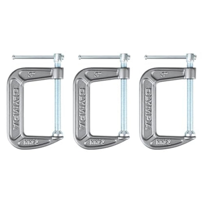 Olympia Tools Heavy Duty Cast Iron C-Clamps with 3-Inch Jaw Opening and 2-Inch Throat, 3 Pack - size: 3inch, style: 3pc 3"