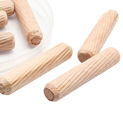 120Pcs 3/8"x2" Hardwood Fluted Dowel Pins for Woodworking DIY - size: 3/8" x 2"