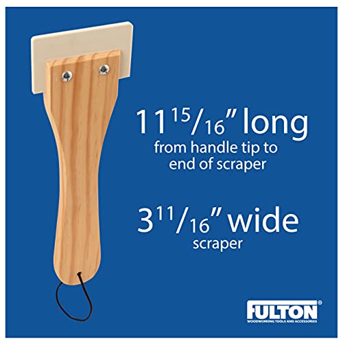 Fulton Veneer Scraper with Beveled Edges and Hardwood Handle for Applying