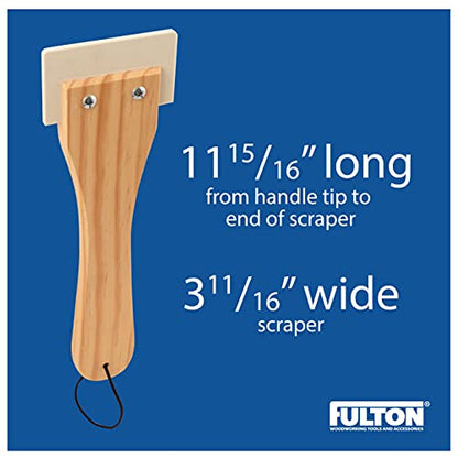 Fulton Veneer Scraper with Beveled Edges and Hardwood Handle for Applying