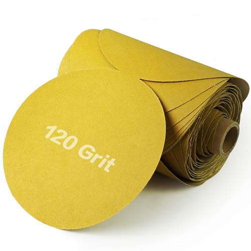 PSA Sanding Discs 6 Inch Adhesive Backed Sandpaper 100 Pack 120 Grit Self Adhesive Sanding Discs for DA Sander Self Stick for Wood, Auto Body Repair, Paint, Metal, and Plastic - style: 120 Grit