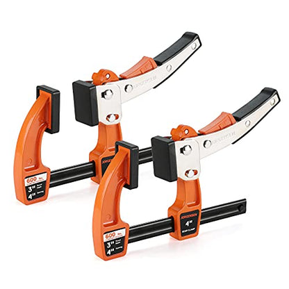 Jorgensen 4-Inch Bar Clamp Set, Ratcheting Bar Clamps, 2 Pack - size: 4 Inch