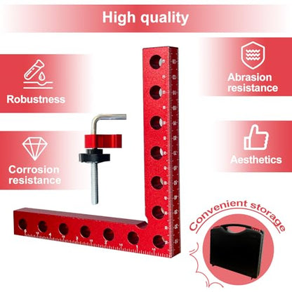 Corner Clamp for Woodworking, 4 Pcs 90 Degree Right Angle Corner Clamps, Premium Aluminum Alloy 5.5"x5.5" Squares for Precise Positioning & Clamping, Ideal for Cabinet & Picture Frame Assembly
