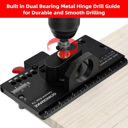 GOINGMAKE Metal Concealed Hinge Jig with Quick Clamp,35mm Cabinet Hinge Jig
