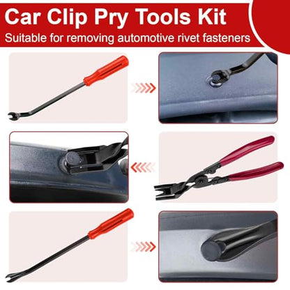7PCS Auto Trim Removal Tool kit, Car Clip Pry Tools Kit No Scratch Plastic - color: Red * 7PCS