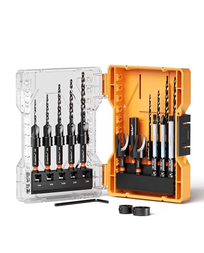 Crosstar 18Pc Countersink Drill Bit Set,Wood Plug Cutter,M2 HSS,1/4" Hex