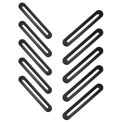 BokWin 10 Pcs Adjustable Flat Plate with Slot 4.33 Inch Straight Repair Flat Mending Plate Fixing Bracket Connector for Wood Furniture Holder(Black) - size: 110mm