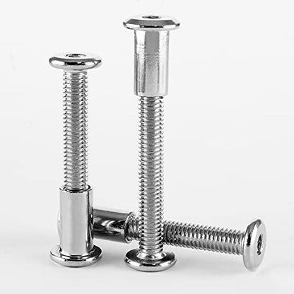 M6x40mm Hex Drive Socket Cap Bolt, Silver, 10 Pair (20 Piece) - color: Silver, size: M6x40mm