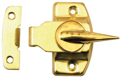 Prime-Line F 2527 Sash Lock, 1-3/4 and 1-1/2 In. Hole Centers, Fits Single/Double Hung Wood Windows, Steel w/Diecast Lever, Bright Brass-Plated (Single Pack) - color: Brass