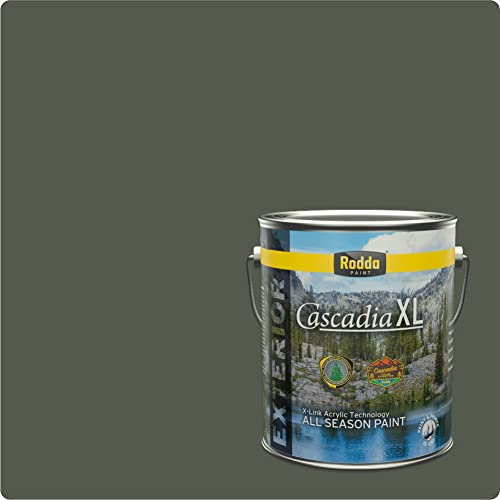 Rodda Paint CASCADIA XL Exterior Satin All Seasons Paint & Primer in One, 1-Gallon, Cypress - color: Cypress, size: 128 Fl Oz (Pack of 1)