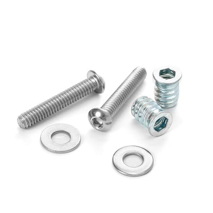 1/4-20 Threaded Inserts for Wood with Bolts Fully Threaded Button Head Hex Socket Screws 1" and Washers 40-Set - size: Threaded Insert & 1" Bolts