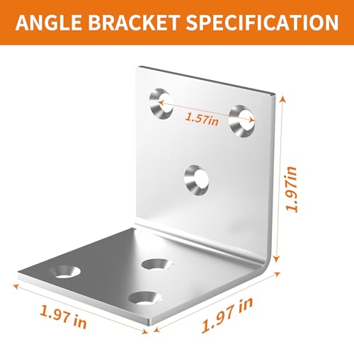80Pcs Stainless Steel Angle Bracket 2In Heavy Duty Corner Brackets for Wood - size: 80 Pack