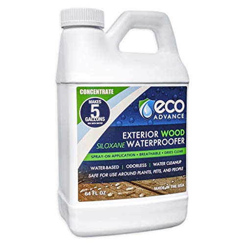 Eco Advance Wood Siloxane Waterproofer Concentrate – Makes 5 Gallons, Waterproof Wood Sealer for Decks, Fences, and Siding, Eco-Friendly, Safe for Plants, Pets, and People - size: 0.5 gallon
