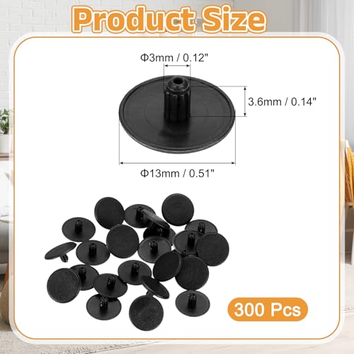 uxcell 300Pcs 3x13mm Plastic Hole Plugs, Round Screw Cap Cover, Panel Drill Hole Plugs for Furniture Cabinet Cupboard Shelves Fencing Post Pipe Insert End Caps, Black - color: Black, size: 3x13mm