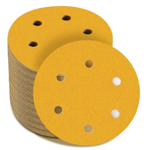 6-Inch 6 Hole Hook and Loop Sanding Discs 180-Grit（100-Pack） - size: 180 Grit