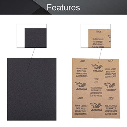 Utoolmart 120 Grits Sanding Sheets Wet Dry Silicon Carbide Sandpaper for Wood Furniture Metal Automotive Polishing 3pcs - color: 3pcs, size: 120 Grit