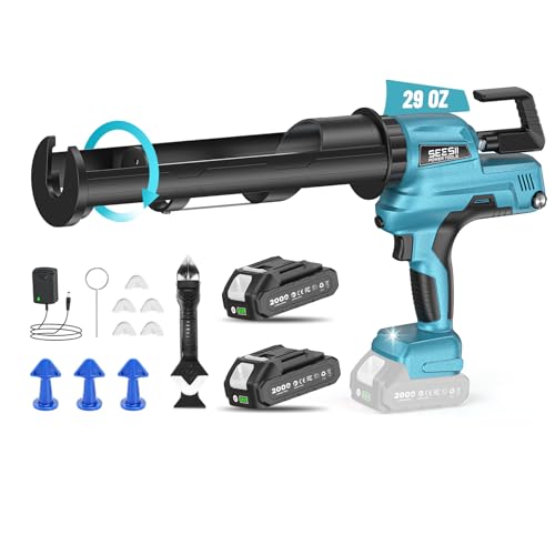 SEESII 29oz Electric Caulking Gun, Cordless Caulk Gun, Variable Speed