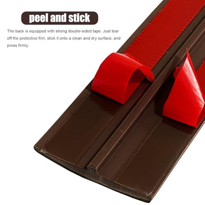 Flexible PVC T-Molding Transition Strips,Self-Adhesive Floor Divider Strip - color: Brown, size: 3.3 ft