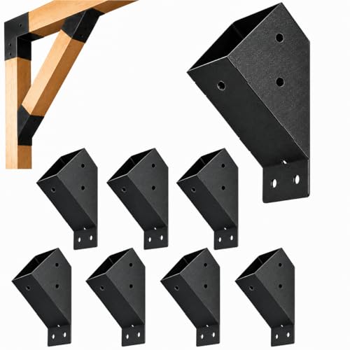45 Degree Pergola Brackets for 4x4 Lumber, Q235 Steel, 8 Pack - color: Support Brackets--8Pack