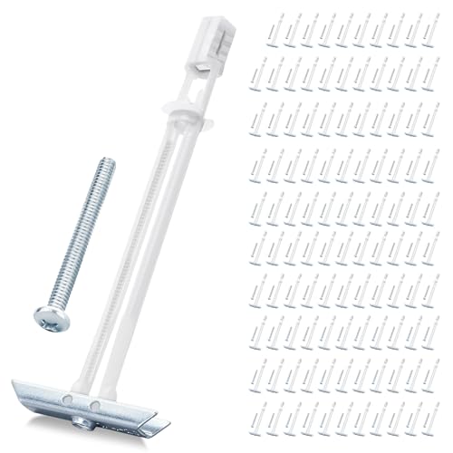 Drywall Anchor with Included Bolts for 3/16”-24, Heavy Duty Hollow Drywall Anchors for TV Mounting Kit, Stainless Steel Hollow Wall Anchors Holds up to 240 lbs Each in 1/2-in Drywall-100 Pack - size: 3/16"-24：Pack of 100