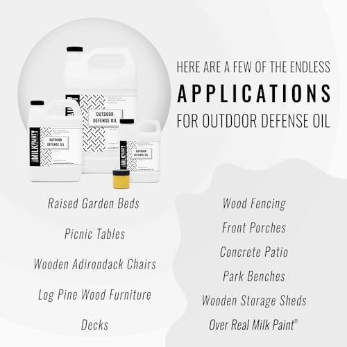 Real Milk Paint, Wood Finish for Outdoor Furniture Gallon Outdoor Defense Oil, Sealer, Protector with Tung Oil for Finishing Fence, Deck, Cedar Garden Bed - size: Gallon