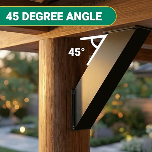 45 Degree Angle Bracket 2pcs, Heavy Duty Pergola Brackets for 6x6 Post - size: 6"×6"-2Pcs