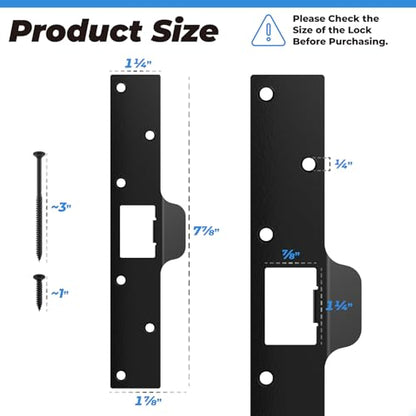 U 9476 Extra Long Door Strike Plate for Repairing Damaged Door Frame