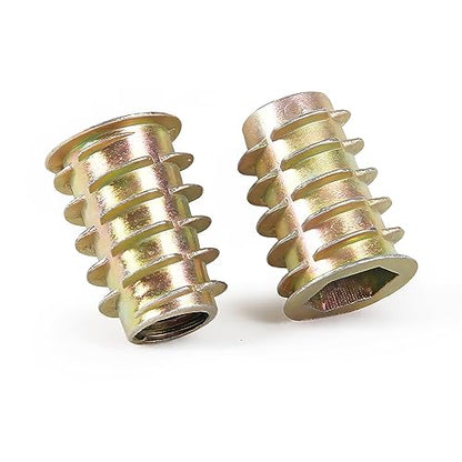 Qrity 20 Pcs Threaded Inserts, Threaded Inserts for Wood M4x15mm, Zinc Alloy Threaded Insert Nuts, Interface Hex Socket Drive - size: M4 x 15mm
